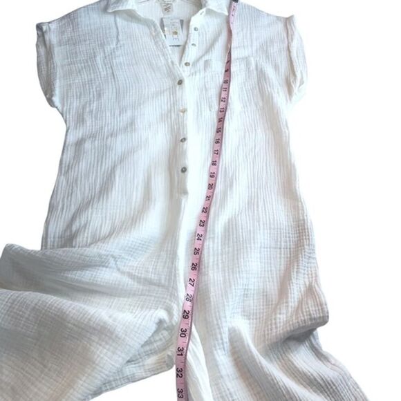 L Space Stacie Jumpsuit Cream Cotton Breezy Beach Wide Leg Vacation L NWT - Picture 12 of 14